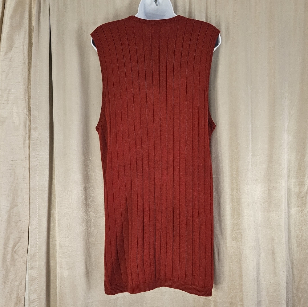 Talbots Red Cable Knit Button Down Vest Sweater D… - image 4